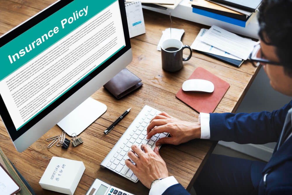 insurance policy showing on the screen