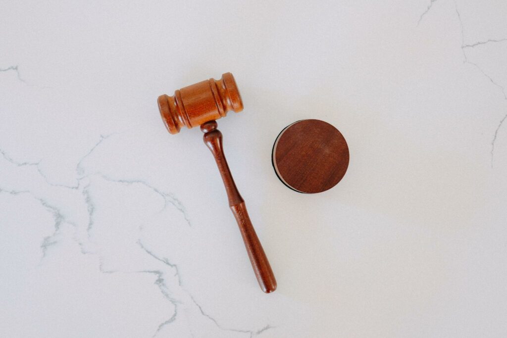 a wooden gavel hammer