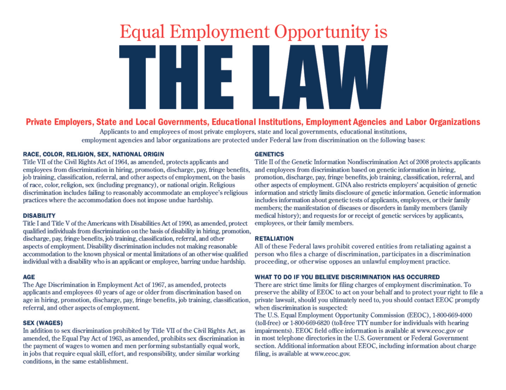 an image showing the equal employment opportunity is the law