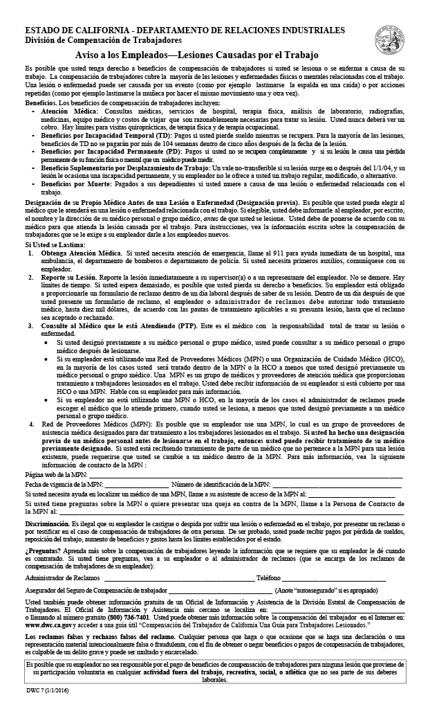 image of the California workers compensation law