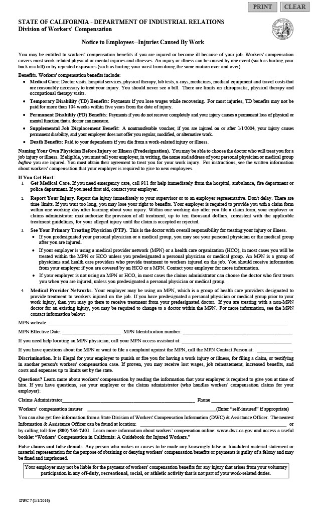 image of the California workers compensation law